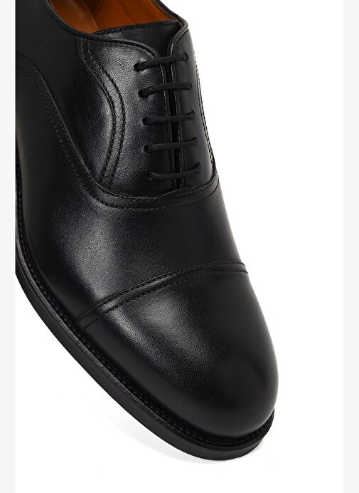 Erkek Siyah Bağcıklı Deri Klasik Ayakkabı 25WFD740418 - Görsel 9