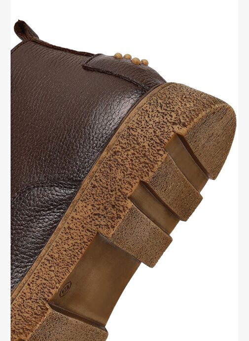 Erkek Kahverengi Bağcıklı Deri Casual Bot 25WFD7516FT - Görsel 9