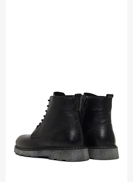Erkek Siyah Fermuarlı Kalın Tabanlı Deri Bot 25WFD7517FT - Görsel 7