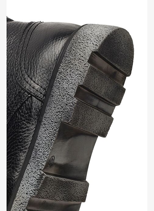 Erkek Siyah Fermuarlı Kalın Tabanlı Deri Bot 25WFD7517FT - Görsel 9