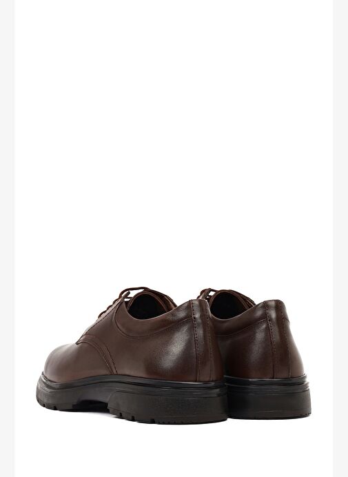 Erkek Kahverengi Bağcıklı Deri Casual Ayakkabı 25WFD751818 - Görsel 6