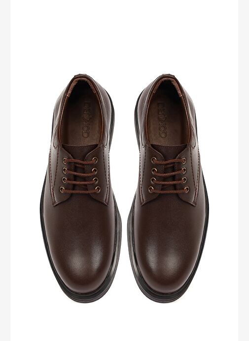 Erkek Kahverengi Bağcıklı Deri Casual Ayakkabı 25WFD751818 - Görsel 8