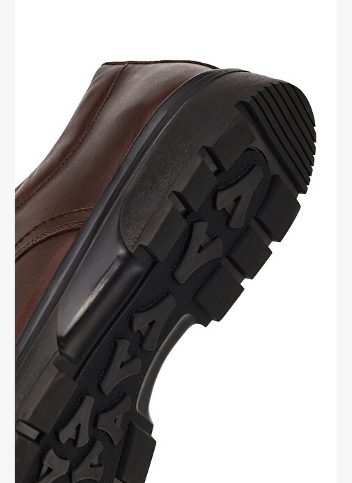 Erkek Kahverengi Bağcıklı Deri Casual Ayakkabı 25WFD751818 - Görsel 9