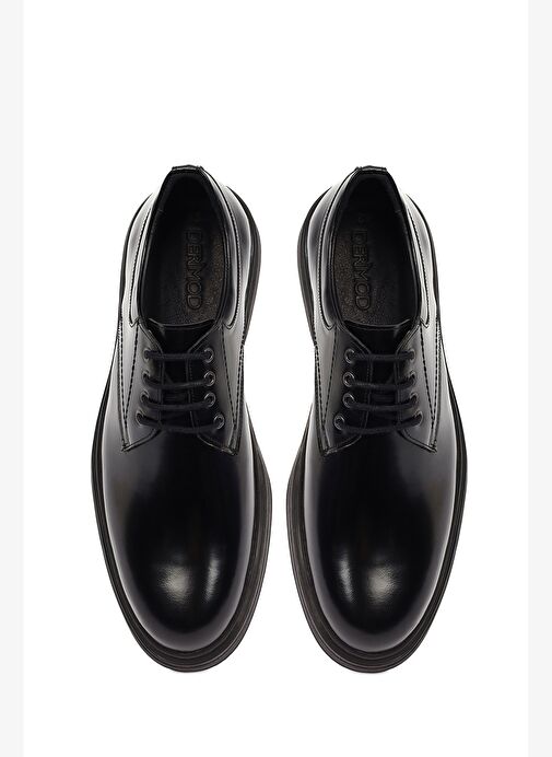 Erkek Siyah Bağcıklı Deri Casual Ayakkabı 25WFD751822 - Görsel 8