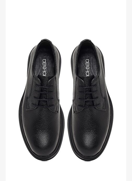 Erkek Siyah Bağcıklı Deri Casual Ayakkabı 25WFD7604FT - Görsel 8