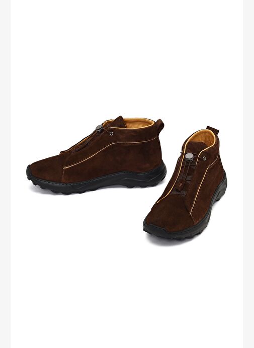 Erkek Kahverengi Bağcıklı Süet Deri Casual Bot 25WFD795110 - Görsel 4