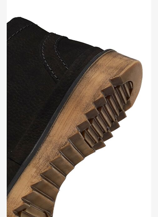 Erkek Siyah Fermuarlı Nubuk Deri Casual Bot 25WFD8000V3 - Görsel 9