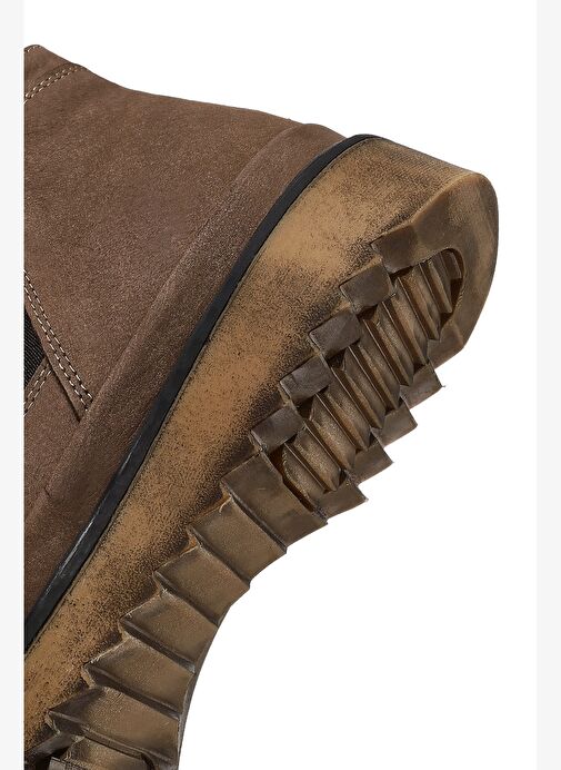 Erkek Vizon Nubuk Deri Chelsea Bot 25WFD8001V3 - Görsel 9