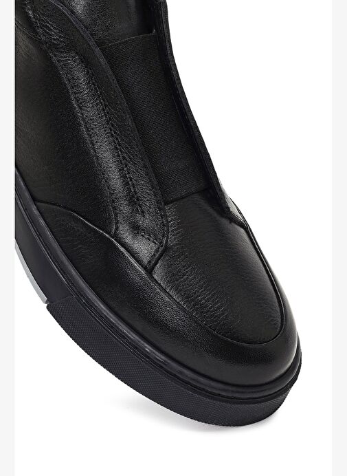 Erkek Siyah Deri Spor Bot 25WFD805418 - Görsel 9