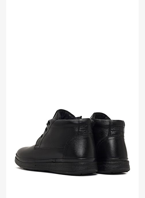 Erkek Siyah Bağcıklı Fermuarlı Deri Casual Bot 25WFD815218 - Görsel 7