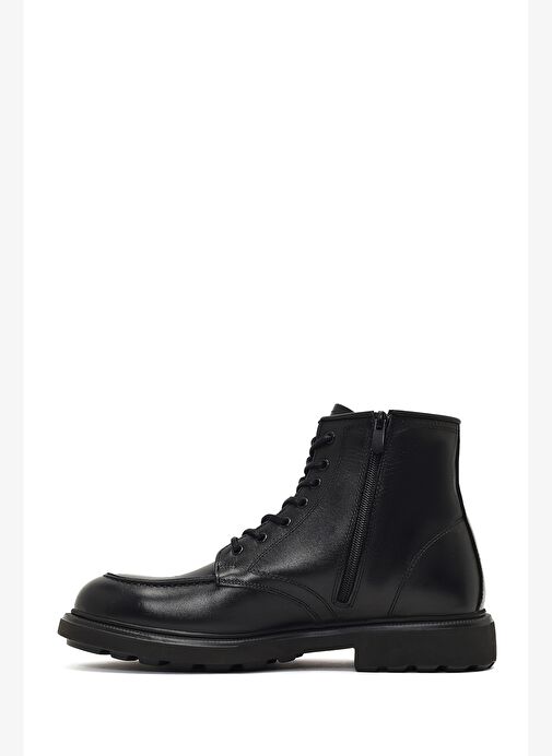 Erkek Siyah Bağcıklı Fermuarlı Deri Casual Bot 25WFD8201FT - Görsel 3