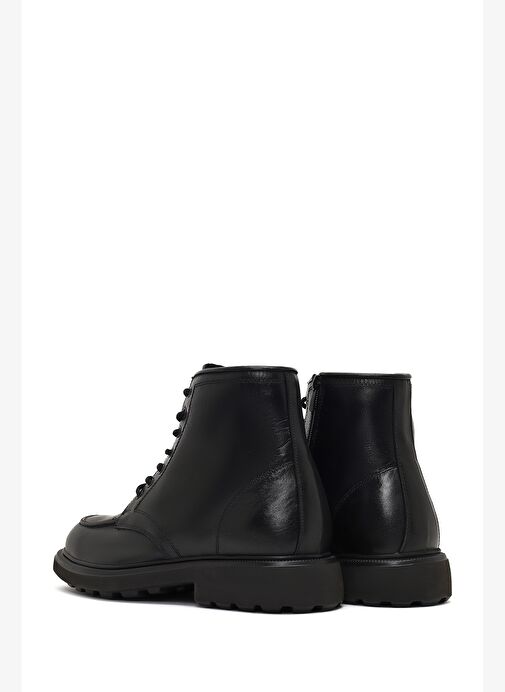 Erkek Siyah Bağcıklı Fermuarlı Deri Casual Bot 25WFD8201FT - Görsel 7
