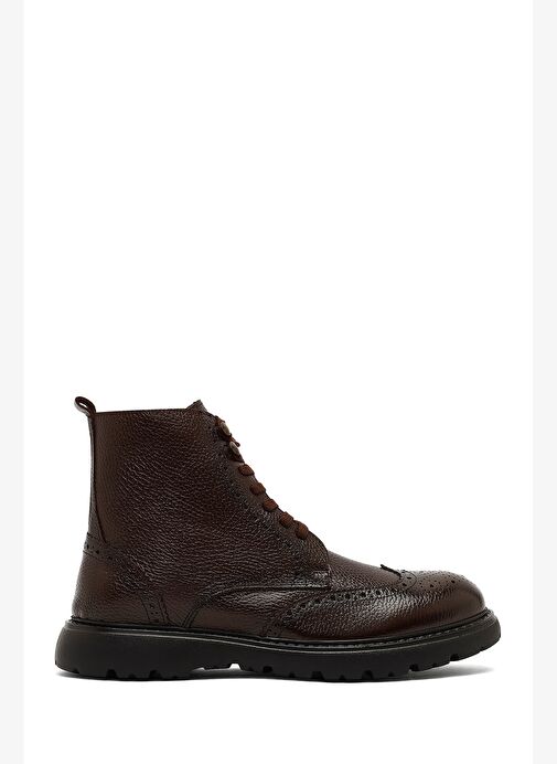 Erkek Kahverengi Fermuarlı Deri Bot 25WFD8202FT - Görsel 2