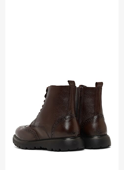 Erkek Kahverengi Fermuarlı Deri Bot 25WFD8202FT - Görsel 7
