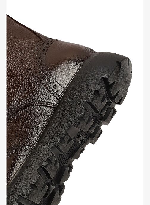 Erkek Kahverengi Fermuarlı Deri Bot 25WFD8202FT - Görsel 9