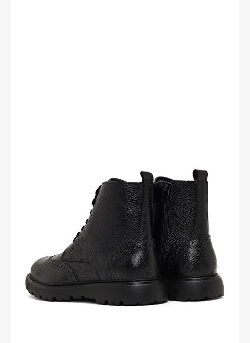Erkek Siyah Fermuarlı Deri Bot 25WFD8202FT - Görsel 7