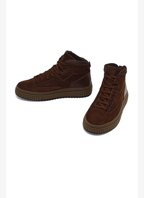 Erkek Kahverengi Bağcıklı Nubuk Deri Spor Bot 25WFD8300V3 - Görsel 4