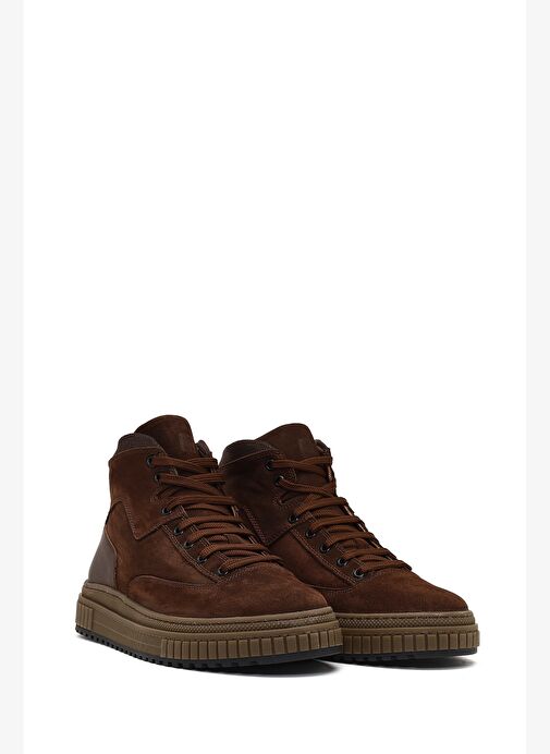 Erkek Kahverengi Bağcıklı Nubuk Deri Spor Bot 25WFD8300V3 - Görsel 5