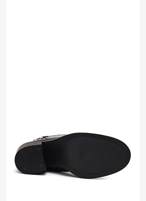 Kadın Siyah Fermuarlı Kalın Topuklu Bot 25WFE251418 - Görsel 7