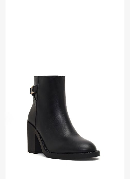 Kadın Siyah Fermuarlı Kalın Topuklu Bot 25WFE251418 - Görsel 9