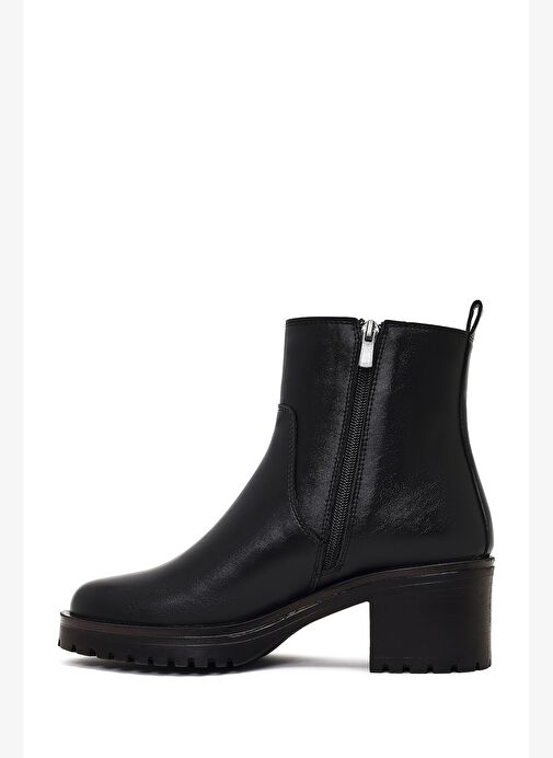 Kadın Siyah Fermuarlı Kalın Topuklu Bot 25WFE251518 - Görsel 5