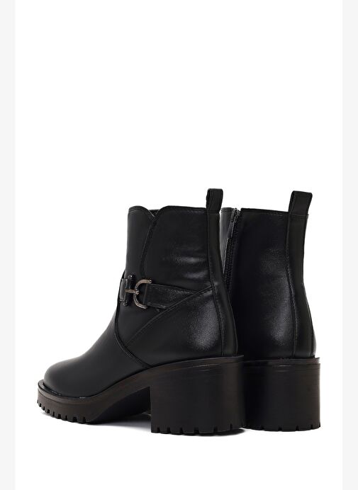 Kadın Siyah Fermuarlı Kalın Topuklu Bot 25WFE251518 - Görsel 8