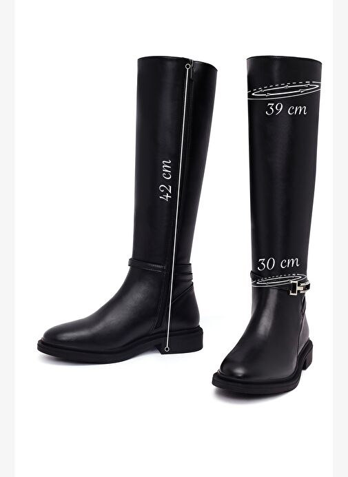 Kadın Siyah Fermuarlı Çizme 25WFE251718 - Görsel 3