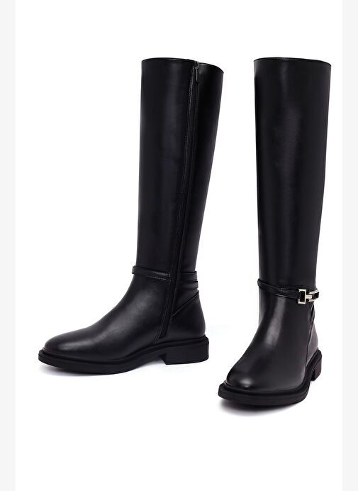 Kadın Siyah Fermuarlı Çizme 25WFE251718 - Görsel 4