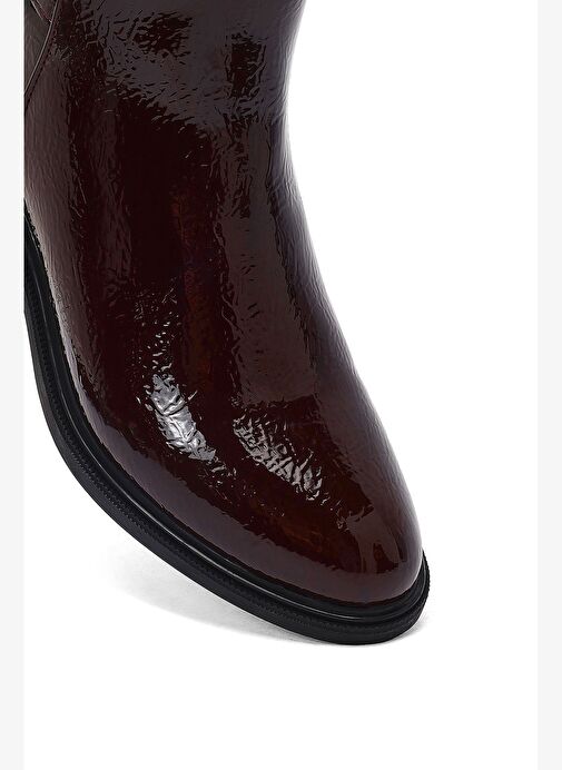 Kadın Bordo Fermuarlı Rugan Bot 25WFE400316 - Görsel 9