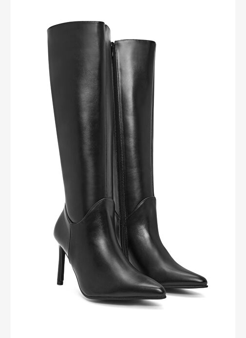 Kadın Siyah Fermuarlı İnce Topuklu Çizme 25WFE401118 - Görsel 6