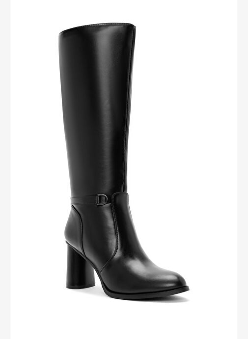 Kadın Siyah Fermuarlı Kalın Topuklu Çizme 25WFE401218 - Görsel 8