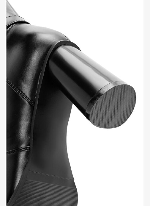 Kadın Siyah Fermuarlı Kalın Topuklu Çizme 25WFE401218 - Görsel 9