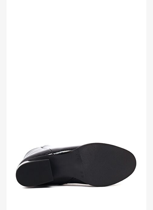 Kadın Siyah Kalın Kısa Topuklu Rugan Bot 25WFE401616 - Görsel 6