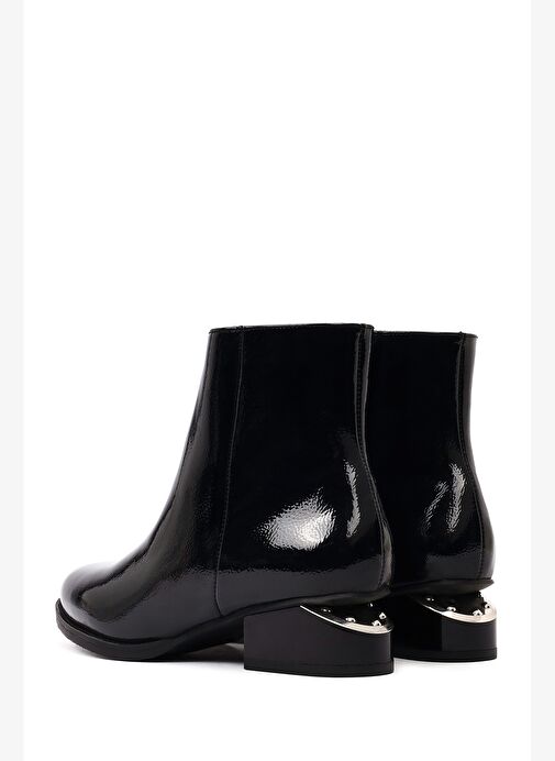 Kadın Siyah Kalın Kısa Topuklu Rugan Bot 25WFE401616 - Görsel 7