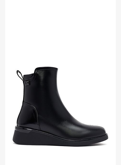 Kadın Siyah Fermuarlı Dolgu Topuklu Bot 25WFE401714 - Görsel 2