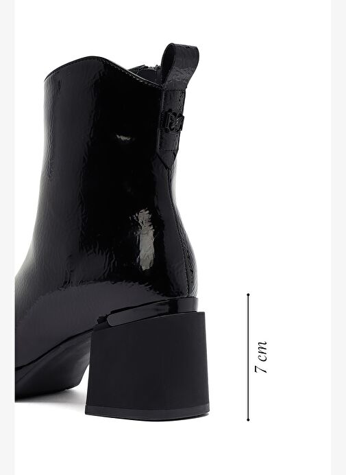 Kadın Siyah Fermuarlı Kalın Topuklu Bot 25WFE401816 - Görsel 3