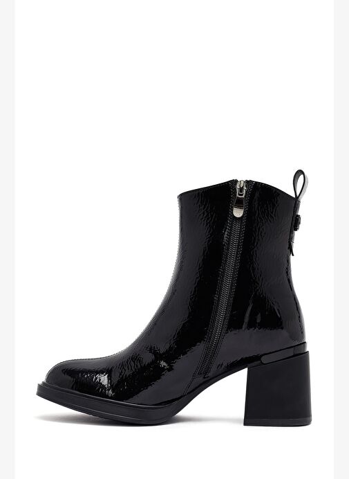 Kadın Siyah Fermuarlı Kalın Topuklu Bot 25WFE401816 - Görsel 5