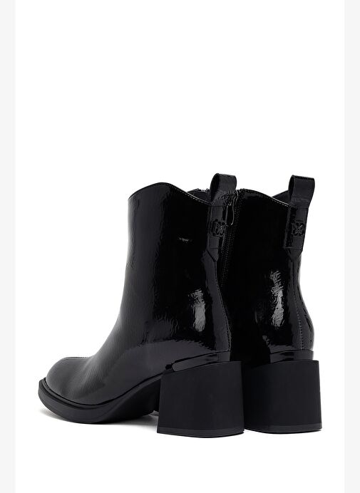 Kadın Siyah Fermuarlı Kalın Topuklu Bot 25WFE401816 - Görsel 8