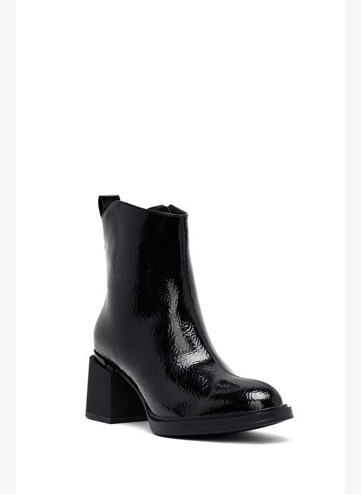 Kadın Siyah Fermuarlı Kalın Topuklu Bot 25WFE401816 - Görsel 9