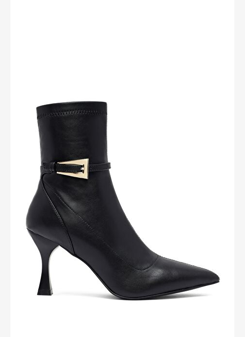 Kadın Siyah Fermuarlı İnce Topuklu Bot 25WFE402114 - Görsel 2