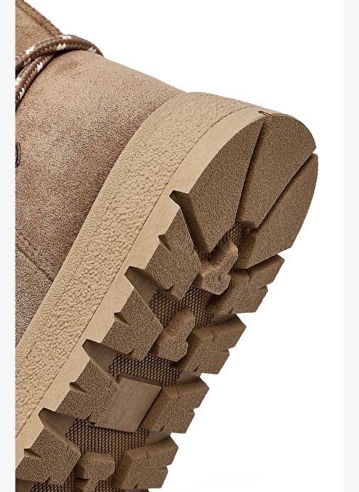 Kadın Vizon Bağcıklı Kalın Tabanlı Süet Teddy Bot 25WFE402210 - Görsel 9