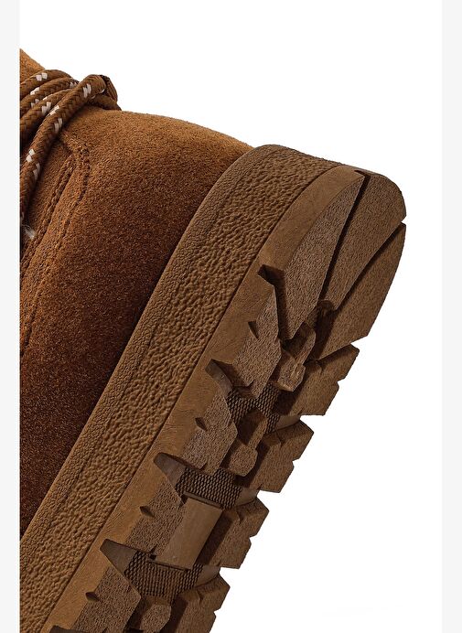 Kadın Taba Bağcıklı Kalın Tabanlı Süet Teddy Bot 25WFE402310 - Görsel 9