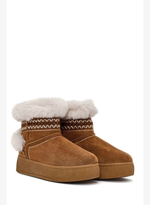 Kadın Taba Kalın Tabanlı Süet Teddy Bot 25WFE402410 - Görsel 5