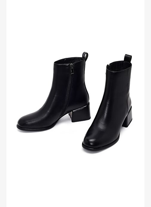 Derimod Derimod Kadın Siyah Fermuarlı Kısa Topuklu Bot 25WFE494718 Boyner'de! Siyah - 7. görsel