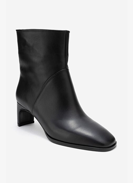 NORDY Siyah Cilt Hakiki Deri Kadın Blok Topuklu Bot - Görsel 4