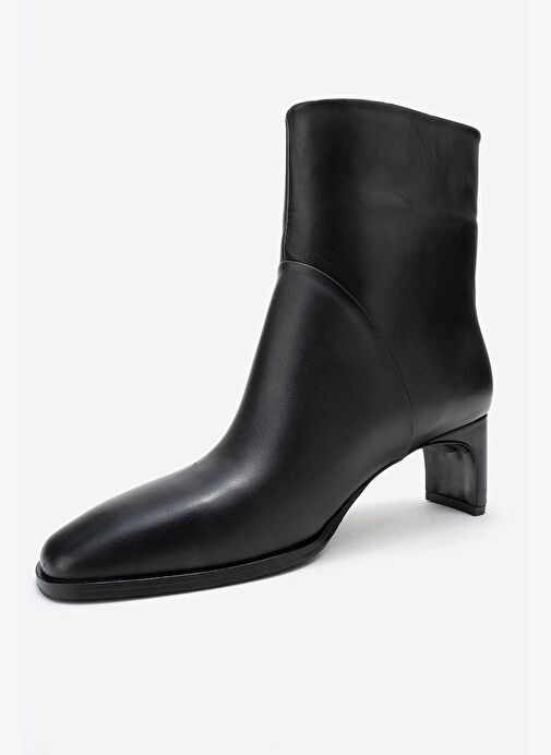 NORDY Siyah Cilt Hakiki Deri Kadın Blok Topuklu Bot - Görsel 5
