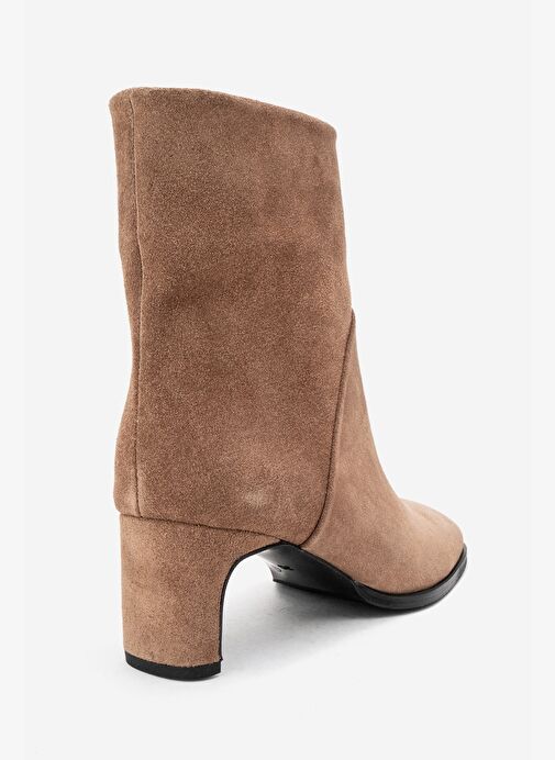 NORDY Toprak Süet Hakiki Deri Kadın Blok Topuklu Bot - Görsel 6