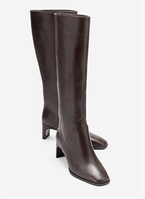 Luvi Shoes Luvi Shoes TALY Kahverengi Cilt Hakiki Deri Kadın Blok Topuklu Çizme Bot | Boyner Kahverengi - 2. görsel