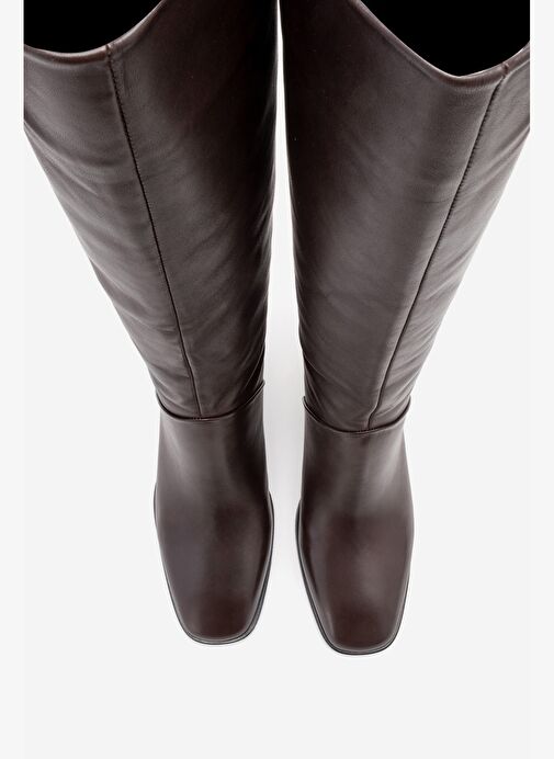 Luvi Shoes Luvi Shoes TALY Kahverengi Cilt Hakiki Deri Kadın Blok Topuklu Çizme Bot | Boyner Kahverengi - 3. görsel