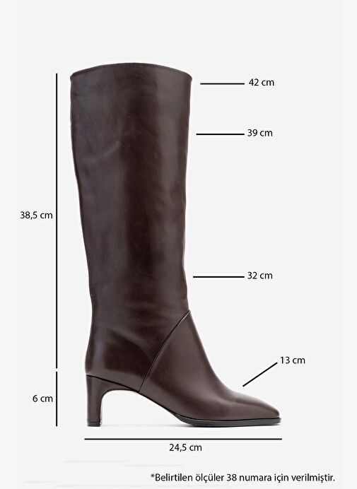 Luvi Shoes Luvi Shoes TALY Kahverengi Cilt Hakiki Deri Kadın Blok Topuklu Çizme Bot | Boyner Kahverengi - 4. görsel